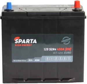 Автомобильный аккумулятор SPARTA High Energy Asia 6СТ-52 Евро 450A