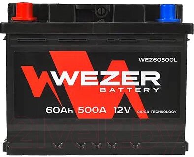 Автомобильный аккумулятор Wezer 500A L+ / WEZ60500L от компании Бесплатная доставка по Беларуси - фото 1