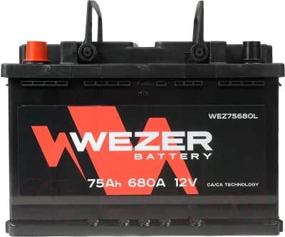 Автомобильный аккумулятор Wezer 680A L+ / WEZ75680L от компании Бесплатная доставка по Беларуси - фото 1