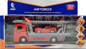 Автовоз игрушечный Технопарк Kamaz Автовоз / KAMTRANSP-20SL-RDGY