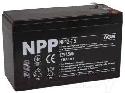Батарея для ИБП NPP NP12 7.5Ah 12V от компании Бесплатная доставка по Беларуси - фото 1