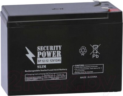 Батарея для ИБП Security Power SP 12-12 Slim от компании Бесплатная доставка по Беларуси - фото 1