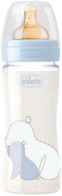 Бутылочка для кормления Chicco Original Touch Glass Boy с латексной соской / 00027720200000 от компании Бесплатная доставка по Беларуси - фото 1