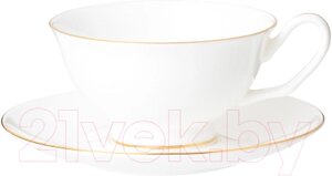 Чашка с блюдцем Lefard Классик белый / 85-830