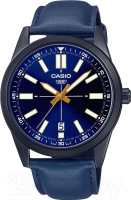 Часы наручные мужские Casio MTP-VD02BL-2E от компании Бесплатная доставка по Беларуси - фото 1