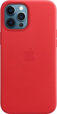 Чехол-накладка Apple Leather Case With MagSafe для iPhone 12 ProMax Product Red/MHKJ3 от компании Бесплатная доставка по Беларуси - фото 1