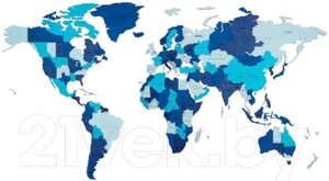 Декор настенный EWA Карта Мира Блю Фэнтези