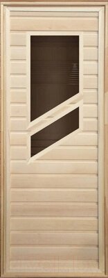 Деревянная дверь для бани Везувий 1900х700 от компании Бесплатная доставка по Беларуси - фото 1