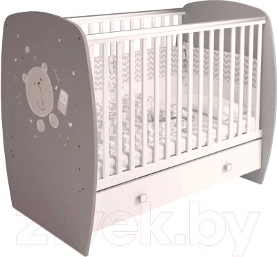 Детская кроватка Polini Kids French 710 Teddy с ящиком от компании Бесплатная доставка по Беларуси - фото 1