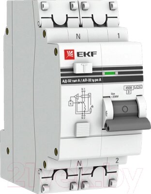 Дифференциальный автомат EKF АД-32-16А-30мА PROxima / DA32-16-30-pro от компании Бесплатная доставка по Беларуси - фото 1