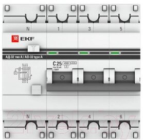 Дифференциальный автомат EKF PROxima АД-32 3P+N 25А/30мА / DA32-25-30-4P-pro от компании Бесплатная доставка по Беларуси - фото 1