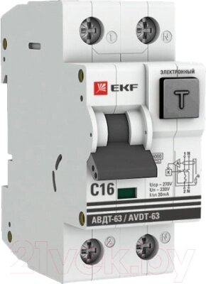 Дифференциальный автомат EKF PROxima АВДТ-63 16А/30мА 6кА / DA63-16-30e от компании Бесплатная доставка по Беларуси - фото 1