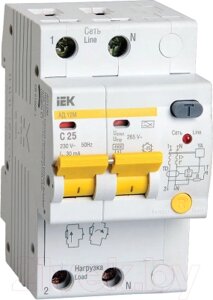 Дифференциальный автомат IEK АД-12М 2Р 25А 30мА / MAD12-2-025-C-030