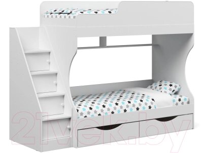 Двухъярусная кровать Можга Капризун 6 с ящиками / Р443 от компании Бесплатная доставка по Беларуси - фото 1