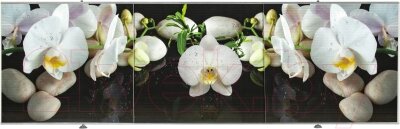 Экран для ванны Comfort Alumin Group Орхидея на черном 3D 170x50 от компании Бесплатная доставка по Беларуси - фото 1