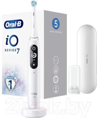 Электрическая зубная щетка Oral-B iO7 Magnetic White Alabaster от компании Бесплатная доставка по Беларуси - фото 1