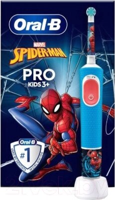 Электрическая зубная щетка Oral-B Vitality Pro Kids Spiderman от компании Бесплатная доставка по Беларуси - фото 1
