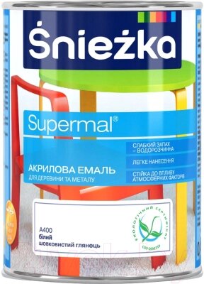 Эмаль Sniezka Supermal акриловая для ПВХ от компании Бесплатная доставка по Беларуси - фото 1