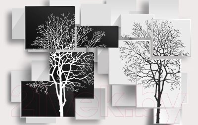 Фотообои листовые Citydecor Дерево 3D Инь-янь от компании Бесплатная доставка по Беларуси - фото 1
