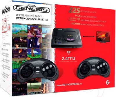 Игровая приставка Retro Genesis HD Ultra + 225 игр от компании Бесплатная доставка по Беларуси - фото 1