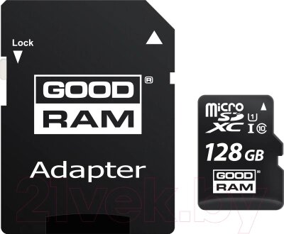 Карта памяти Goodram microSD UHS-I Class 10 128GB + адаптер (M1AA-1280R12) от компании Бесплатная доставка по Беларуси - фото 1