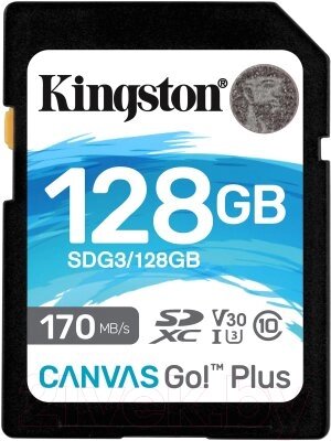 Карта памяти Kingston Canvas Go Plus SDXC (Class10) 128GB (SDG3/128GB) от компании Бесплатная доставка по Беларуси - фото 1