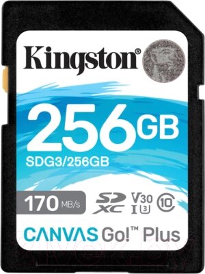 Карта памяти Kingston Canvas Go Plus SDXC (Class10) 256GB (SDG3/256GB) от компании Бесплатная доставка по Беларуси - фото 1