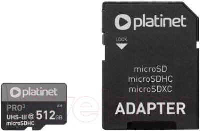 Карта памяти Platinet Pro 3 microSDXC 512GB (Class10) A2 / PMMSDX512UIII от компании Бесплатная доставка по Беларуси - фото 1