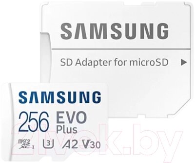 Карта памяти Samsung EVO Plus microSDXC 256GB + адаптер (MB-MC256KA/APC) от компании Бесплатная доставка по Беларуси - фото 1