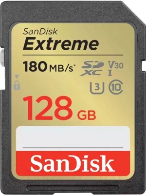 Карта памяти SanDisk SDXC Extreme Class 128GB (SDSDXVA-128G-GNCIN) от компании Бесплатная доставка по Беларуси - фото 1