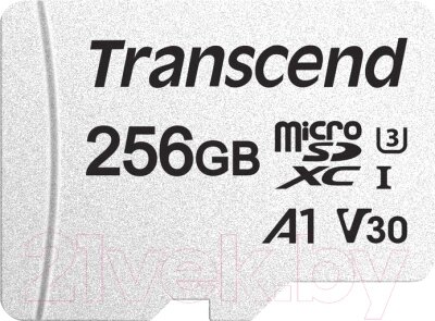 Карта памяти Transcend microSDXC 256GB UHS-I U3 V30 A1 + SD адаптер (TS256GUSD300S-A) от компании Бесплатная доставка по Беларуси - фото 1