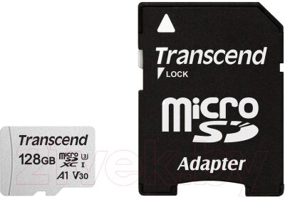 Карта памяти Transcend microSDXC 300S 128GB Class 10 UHS-I U3 (TS128GUSD300S-A) от компании Бесплатная доставка по Беларуси - фото 1