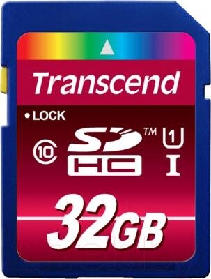 Карта памяти Transcend SDHC Class 10 UHS-I 32Gb (TS32GSDHC10U1) от компании Бесплатная доставка по Беларуси - фото 1