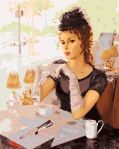 Картина по номерам БЕЛОСНЕЖКА В парижском кафе / 535-CG