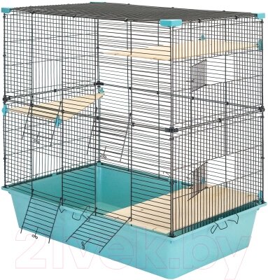 Клетка для грызунов Дарэленд Craft 80 Шиншилла-2 / 4381бирюз-черн от компании Бесплатная доставка по Беларуси - фото 1