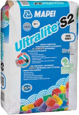 Клей для плитки Mapei UltraLite S2 от компании Бесплатная доставка по Беларуси - фото 1