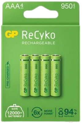 Комплект аккумуляторов GP Batteries 100AAAHCE-EB4 1000mAh от компании Бесплатная доставка по Беларуси - фото 1