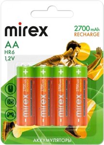 Комплект аккумуляторов Mirex HR6 2700mAh / HR6-27-E4