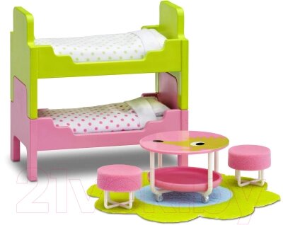 Комплект аксессуаров для кукольного домика Lundby Детская с 2 кроватями / LB-60209700 от компании Бесплатная доставка по Беларуси - фото 1