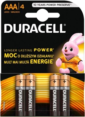 Комплект батареек Duracell LR03/MN2400/AAA 4BP от компании Бесплатная доставка по Беларуси - фото 1