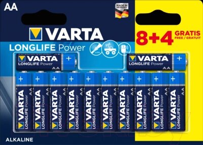 Комплект батареек Varta Longlife Power AA 1.5V LR6 / 04906121472 от компании Бесплатная доставка по Беларуси - фото 1