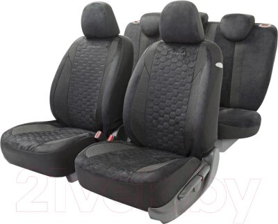 Комплект чехлов для сидений Autoprofi Alcantara ALC-1505 BK/BK от компании Бесплатная доставка по Беларуси - фото 1