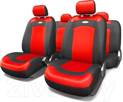 Комплект чехлов для сидений Autoprofi Extreme XTR-803 BK/RD (M) от компании Бесплатная доставка по Беларуси - фото 1