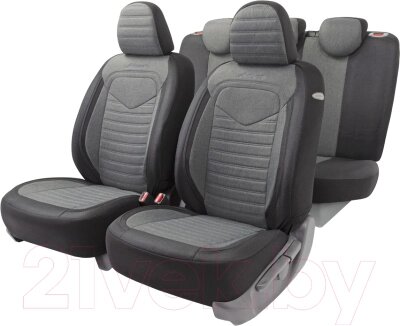 Комплект чехлов для сидений Autoprofi Linen LIN-1505 BK/D. GY от компании Бесплатная доставка по Беларуси - фото 1