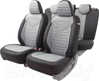 Комплект чехлов для сидений Autoprofi Linen LIN-1505 BK/L. GY от компании Бесплатная доставка по Беларуси - фото 1