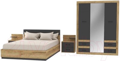 Комплект мебели для спальни Интерлиния Loft-1 Спальня-1 от компании Бесплатная доставка по Беларуси - фото 1