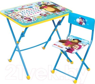 Комплект мебели с детским столом Ника КУ1/2 Маша и Медведь: Азбука 2 от компании Бесплатная доставка по Беларуси - фото 1