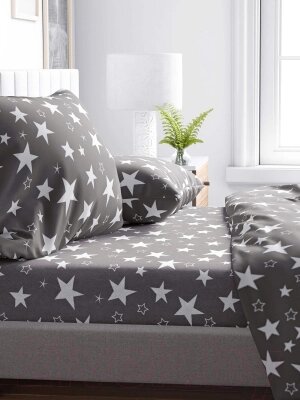 Комплект постельного белья Samsara Grey Stars 150-15 от компании Бесплатная доставка по Беларуси - фото 1