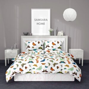Комплект постельного белья Samsara Home Бабочки 2сп Сат200ц-2
