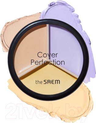 Консилер The Saem Cover Perfection Triple Pot Concealer тон 04 Tone Up Beige от компании Бесплатная доставка по Беларуси - фото 1